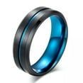 thumbnail image 2 of 8mm Double-color Plating Titanium Steel Wedding Band Men Engagement Ring Sz 7-12, 2 of 9