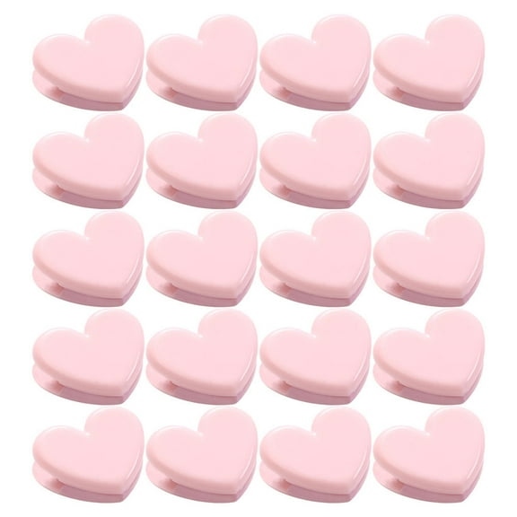 20 Pcs Clip Pink Love Snack Bag Clamp Office Child