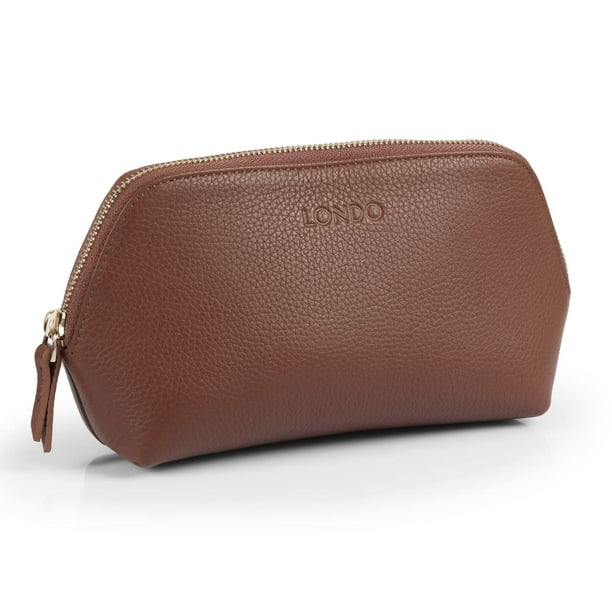 Bolsa organizadora de viaje de piel auténtica Londo para maquillaje