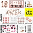 thumbnail image 2 of 18th BIRTHDAY DECORATIONS, 18 Birthday Party Supplies| 18 Cake Topper Rose Gold| Banner| Rose Gold Confetti Balloons for her| Si, 2 of 5