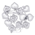 thumbnail image 1 of 12 adornos navideños en forma de corazón, acabado brillante y mate, para árbol de Navidad. Plata, 1 of 9