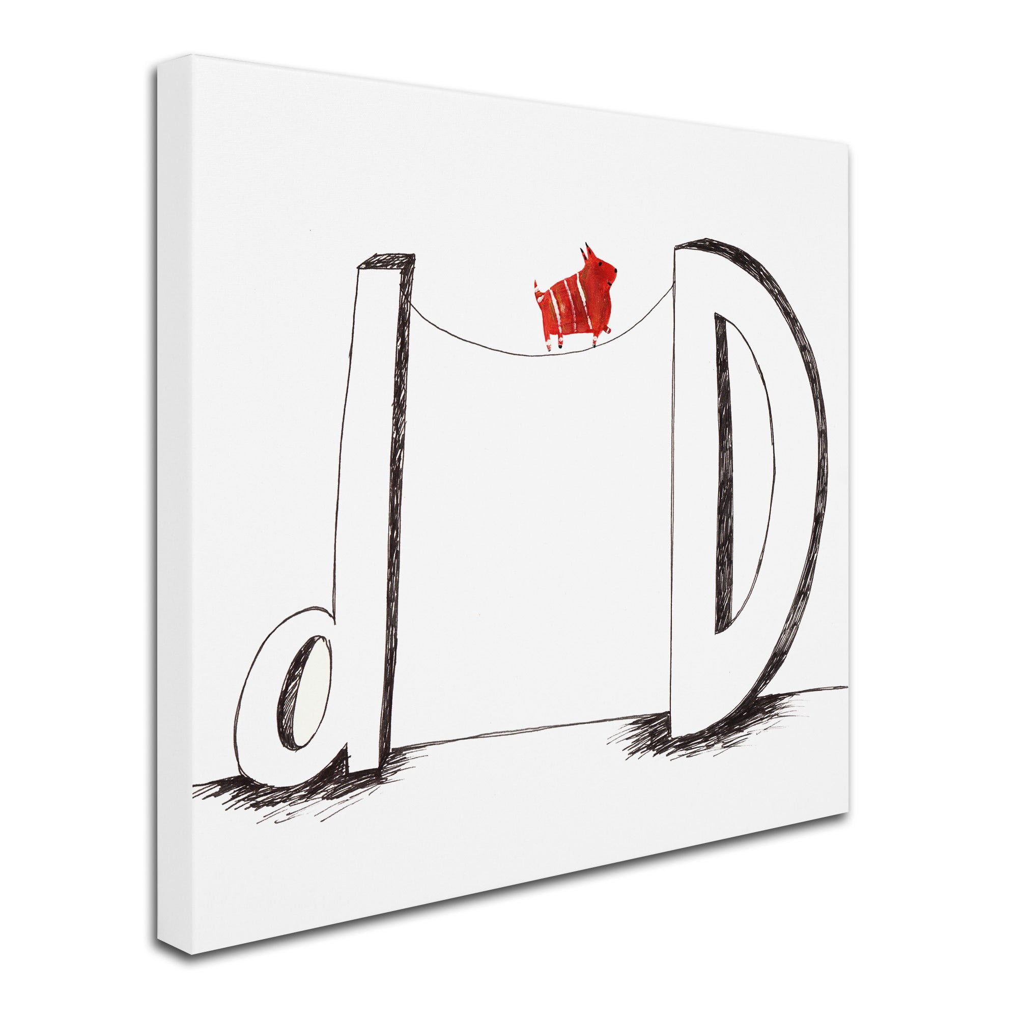 Trademark Fine Art "D is for Dog" Canvas Art by Carla Martell