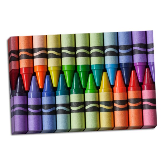 Gango Home Decor Crayons of a Rainbow II by Kathy Mahan (Ready to Hang); One 36x24in Hand-Stretched Canvas