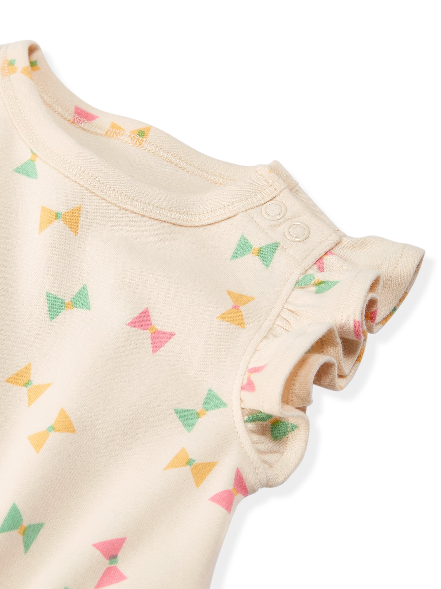 Garanimals Baby Girl Rompers 100% Cotton Flutter Sleeve 2-Pack Sizes 0-24M