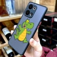 thumbnail image 4 of Funda de teléfono mate para OPPO RENO 8 8T 7Z 7 6Z 6 5 4 3 PRO PLUS 4G 5G Edge Funda Coque Capa Shell lindo dibujos animados cocodrilo, 4 of 5