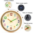thumbnail image 6 of KABB Kids Wall Clock 12 Inch Quartz Analog Battery Operated Silent Non-Ticking, Easy to Read, 6 of 7