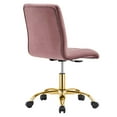 thumbnail image 4 of Modway Prim Armless Performance Velvet Office Chair in Gold Dusty Rose, 4 of 9