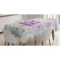 thumbnail image 1 of Ambesonne Wedding Tablecloth Rectangular Table Cover, Happy Composition Doves, 60"x90", Purple Blue Pink, 1 of 3