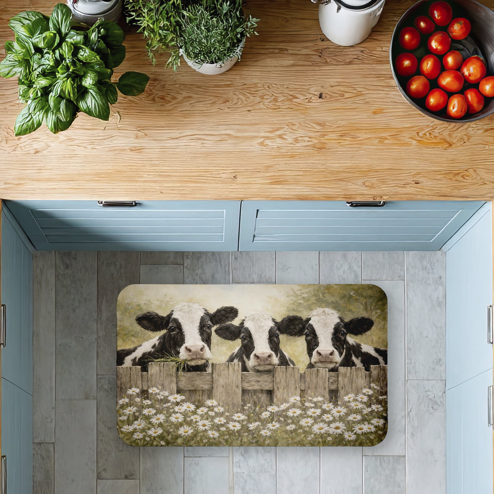 Stupell Industries The Dairy Girls with Florals Printed Anti-Fatigue Floor Mat, design by Tina LeCour