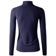 thumbnail image 3 of Doublju Women's Long Sleeve Turtle Neck Ribbed Top (Plus Size Available), 3 of 4