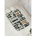 thumbnail image 3 of Ambesonne Modern Bath Mat, Simple Geometric Arch Rounds, 30.2" x 20", Eggshell Camel Dark Grey, 3 of 3