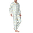 thumbnail image 2 of KLL Daisies Flowers Sleepwear Mens Flannel Pajamas,Long Cotton Pj Set, 2 of 7