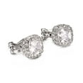 thumbnail image 4 of Yoursfs Square Crystal Clip On Earrings For Women White Gold Plated Halo Fake  Small Non Pierced CZ Ear Jewelry Holiday Gift, 4 of 6