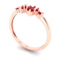 thumbnail image 2 of 0.17 ctw Wedding Band for Women - 18K Rose Gold Simulated Pink Tourmaline Stackable Eternity Ring, 2 of 6