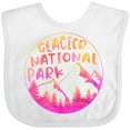 thumbnail image 3 of Inktastic Glacier National Park Montana Pink Mountains Boys or Girls Baby Bib, 3 of 4