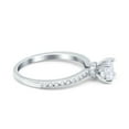 thumbnail image 2 of Simulated Cubic Zirconia Size-5 Art Deco Wedding Engagement Ring 925 Sterling Silver, 2 of 7