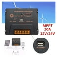 thumbnail image 3 of MPPT 10A 20A Solar Charger Controller 12V 24V Auto With USB 5V Output Max PV Input Voltage 50V Battery Panel Regulator Charger ,Safe to Use, 3 of 6
