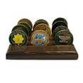 thumbnail image 3 of DECOMIL 4 Rows Coin Holder, US Army-Navy-Air Force-Marine Military Collectible Challenge Coin Display Case Wood Stand, Holds 12-16 Coins (Army), 3 of 7