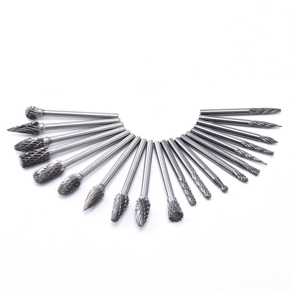 20PCS Carbide Burr Set Die Grinder Rotary Tool Rasp For Dremel Wood Carving Bits Grinding Engraving Cutting Trimming Drill Bit