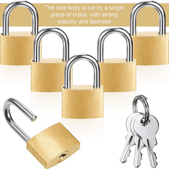 Lot de 48 Mini Cadenas Petit Cadenas Serrures en Laiton Massif avec 144 Clés pour Serrure de Bagage, Sac à Dos, Serrure de Casier de Gym