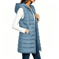 thumbnail image 2 of Yutgune Women's Long Hooded Puffer Vest Zip Up Sleeveless Jacket with Pockets Fall Winter, 2 of 7
