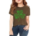 thumbnail image 4 of Ruyang Girls Short Sleeve T Shirts Kids Summer Tops Cotton Crewneck Tees Cute Irish 𝐒hamrock Printed Shirt St Patricks Day Outfits, 4 of 7