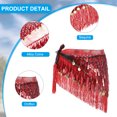 thumbnail image 3 of Uxcell Women's Belly Dance Hip Scarf with Sequins Triangle Wrap Skirts Waist Chain for Party Costume Performance Red, 3 of 7