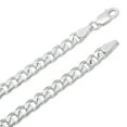 thumbnail image 2 of 4.5mm Solid .925 Sterling Silver Flat Beveled Curb Choker Chain Necklace, 16 inches, 2 of 7
