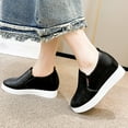 thumbnail image 4 of NOKIO Womens Loafers Comfort Casual Quilted Leather Slip On Sneakers Mesh Breathable Comfortable Casual Shoes Women Leather Mesh Sneakers Women Wedges Sneakers with Hidden Heel Walking Shoes, 4 of 4
