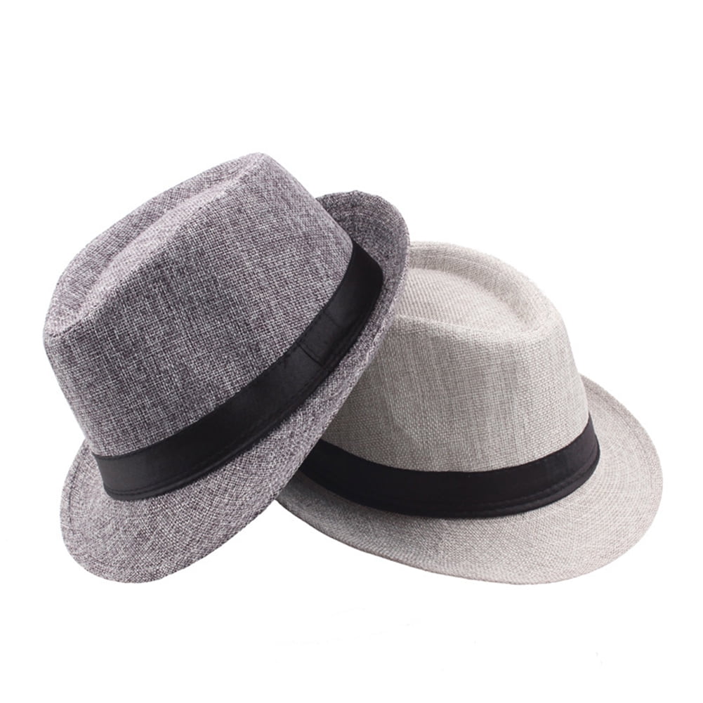 Cheers Men Solid Color Wide Brim Fedora 