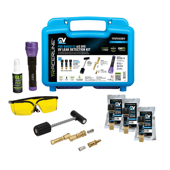 Tracerline TPOPUV20EV Mini-EZ POE-Based EV A/C Leak Detection Kit includes HBF-TPOPUV20EV