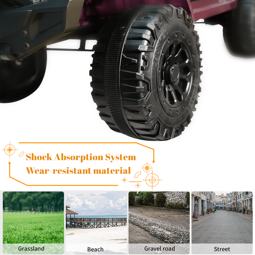 BKIRNP Kids Electric Car Ride on Cars 12V Powered 4-Wheel Battery Car 3mph w/Remote Control MP3 LED Bluetooth Music for Kids 2+