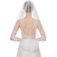 thumbnail image 4 of Bridal Veil Women's Simple Tulle Short Wedding Veil Ribbon Edge With Comb for Wedding Bachelorette Hen Party, 4 of 6