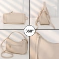 thumbnail image 2 of Bolsos tipo hobo para mujer, bolsos de hombro, bolso bandolera retro de PU con 2 tipos de correas para el hombro, bolso de mano, 2 of 8