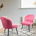 thumbnail image 4 of Fionafurn Velvet Side Wingback Chair Set of 2, Pink, 4 of 8