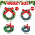 thumbnail image 2 of 48 Pieces Mini Christmas Wreaths Crafts with Bows Include 1 Inch Blue Green 1.2 Inch Grass Green for Christmas Tree Decoration, 2 of 7