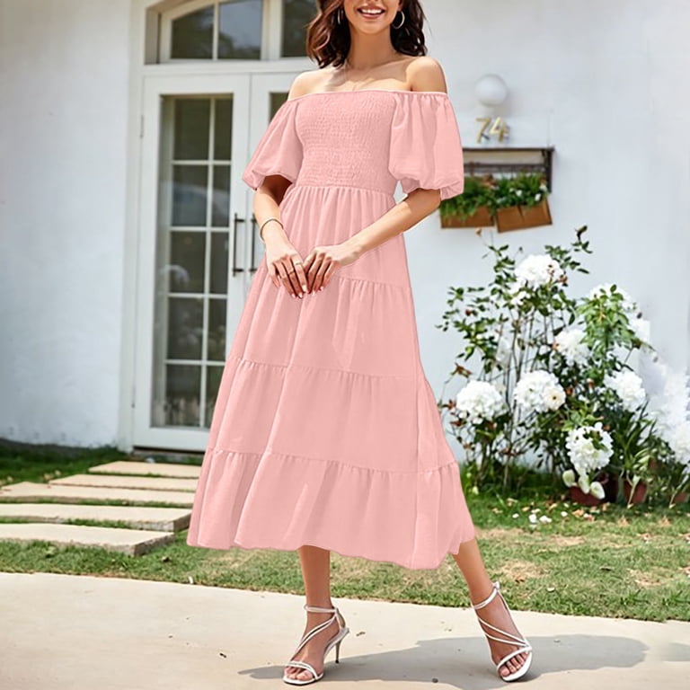 pink flowy dress casual Jluxlabel Women's Coastal Bloom Maxi Dress