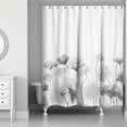 thumbnail image 2 of Creative Products Gray Painted Flowers 71x74 Shower Curtain, 2 of 7