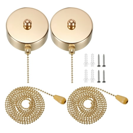 

2 Pack Pull Chain Switch French Gold AC 125/250V On/Off Ceiling Fan Switch