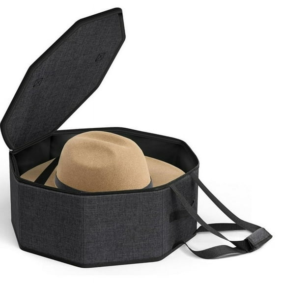 Hat Organizer Bag Hat Organizer Case for Bucket Hats Cowboy Hats Fedoras Black