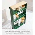 thumbnail image 4 of Yamazaki Home Slim Storage Cart, Forest Green, Steel, Supports 26.4 pounds, Handle, Wheels, Minimal Assembly, 4 of 8
