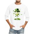 thumbnail image 1 of Wancir Chemises pour Hommes en Liquidation Imprimé de la Saint-Patrick Col Rond Mode Décontractée Manches Courtes Trois-Quarts, 1 of 4