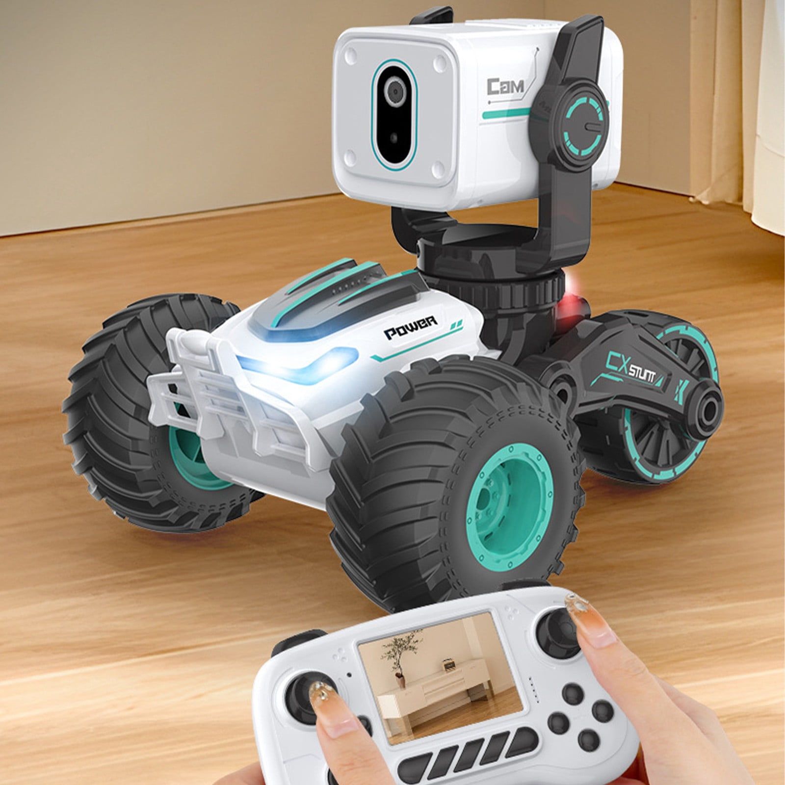 ​Programmable Robot Toy w/ Voice Repeater & Gesture Control - 16 Mood Lights, 90min Playtime - White Educational STEM Gift Age 3+​​ White