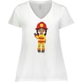 thumbnail image 3 of Inktastic African American Girl, Girl Fireman, Firefighter Women's Plus Size V-Neck T-Shirt, 3 of 5