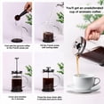 thumbnail image 3 of Cafetera de prensa francesa de 5 tazas y 600 ml, jarra francesa para café de filtro, espresso y té con triple filtro, apta para lavavajillas (negra), 3 of 4