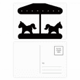 thumbnail image 1 of Black Carousel Amusement Park Outline Postcard Set Birthday Mailing Thanks Greeting Card, 1 of 3