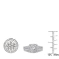 thumbnail image 4 of Dazzlingrock Collection 1.00 Carat (ctw) 10K Round Diamond Split Shank Halo Engagement Ring Set 1 CT, White Gold, Size 9.5, 4 of 4