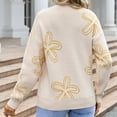 thumbnail image 5 of Rbaofujie Chandails à Col Rond pour Femmes Mode Ample Imprimé Chandail à Col Rond Beige Chandails pour Femmes, 5 of 5