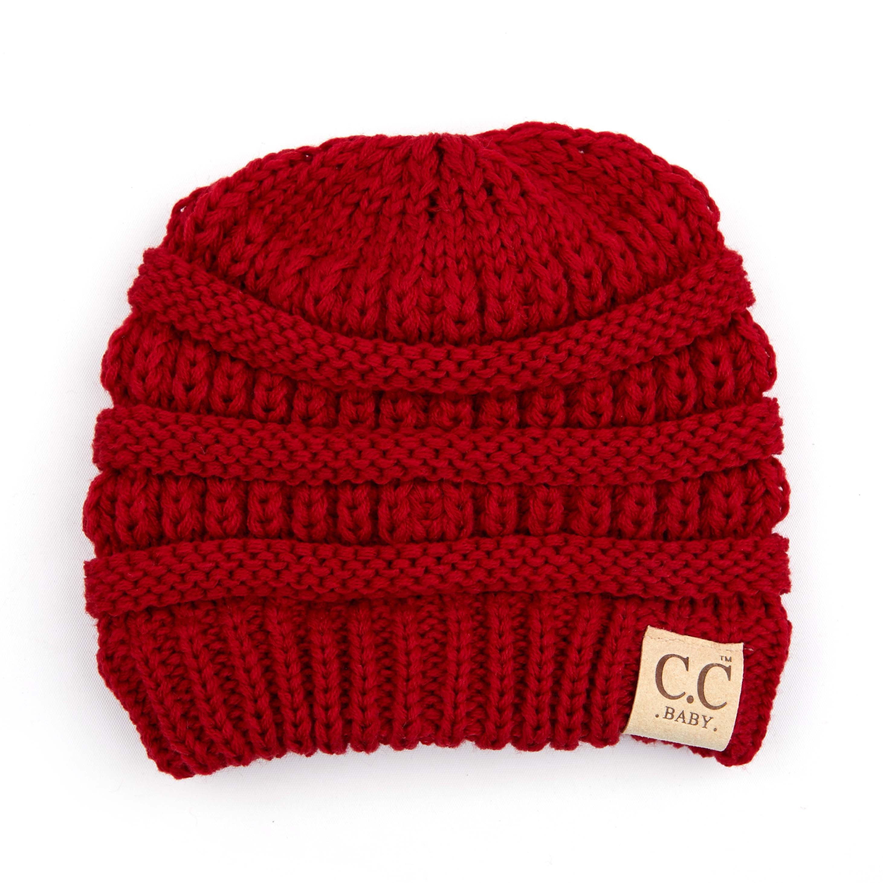 and Cable Set, Fur Winter Lined C.C Pom Knit Faux Red Babies\' Beanie Fuzzy Mitten