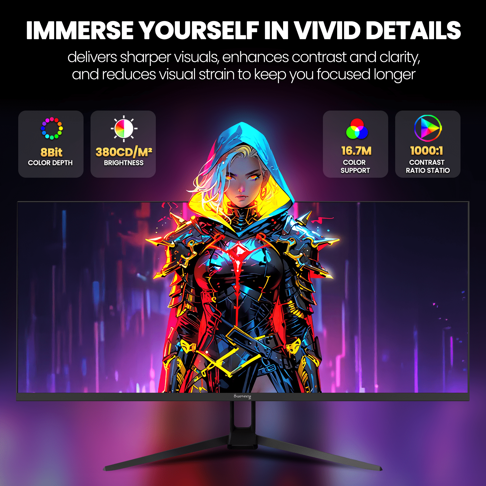 Suevery 34 Inch 165Hz UWQHD IPS Utrawide Gaming Monitor,3440x1440